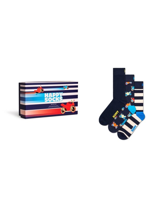 Happy Socks 3-Pack Navy Gift Set Συσκευασία Δώρου (P001720)