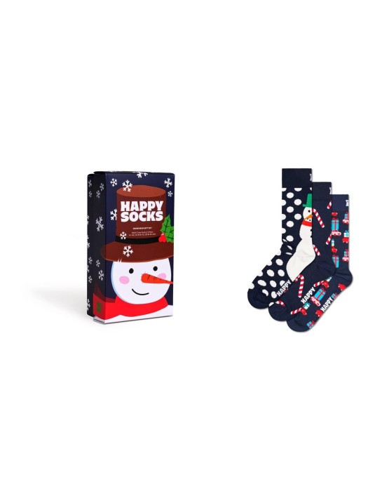 Happy Socks 3-Pack Holiday Navy Gift Set Συσκευασία Δώρου (P001740)