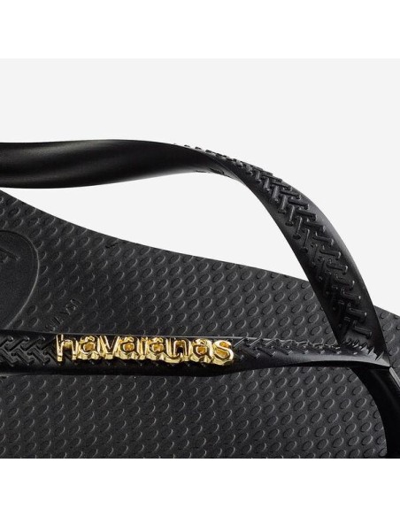 Havaianas Slim Logo Metallic Black/Gold Σαγιονάρες (4119875-1924)