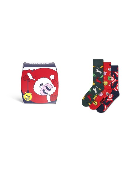 Happy Socks 3-Pack Stuck in the Chimney Socks Gift Set Συσκευασία Δώρου (P003378)