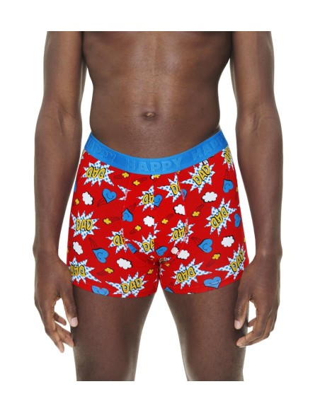 Happy Socks 1-Pack Super Dad Short Boxer Ανδρικό Εσώρουχο (P005186)