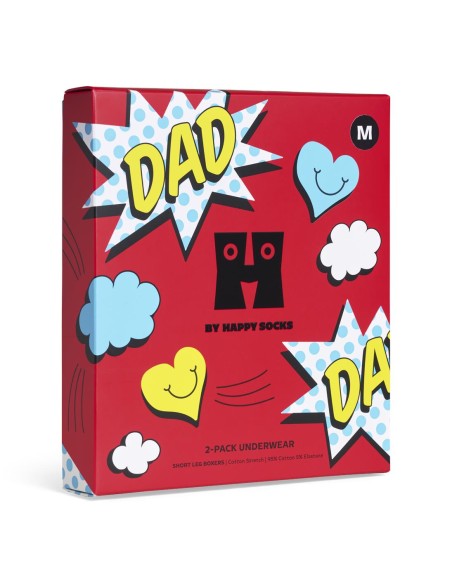 Happy Socks 2-Pack Super Dad Short Boxers Gift Set Συσκευασία Ανδρικά Εσώρουχα (P005201)