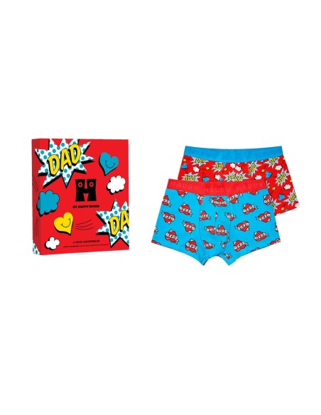 Happy Socks 2-Pack Super Dad Short Boxers Gift Set Συσκευασία Ανδρικά Εσώρουχα (P005201)