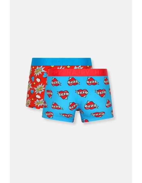 Happy Socks 2-Pack Super Dad Short Boxers Gift Set Συσκευασία Ανδρικά Εσώρουχα (P005201)