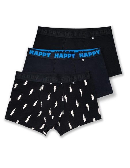 Happy Socks 3-Pack Black and White Short Boxers Gift Set Συσκευασία Ανδρικά Εσώρουχα (P005209)