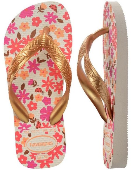 Havaianas Kids Flores Beige/Golden Παιδικές Σαγιονάρες (4000052-1685)