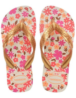 Havaianas Kids Flores Beige/Golden Παιδικές Σαγιονάρες...