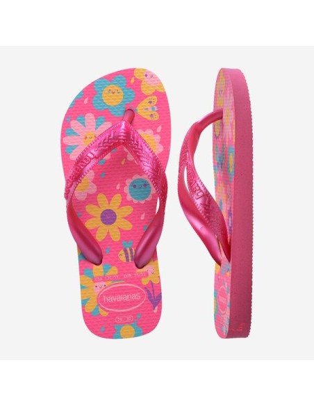 Havaianas Kids Flores Pink Flux/Pink Gum Παιδικές Σαγιονάρες (4000052-2933)
