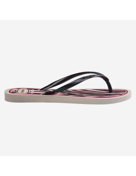 Havaianas Slim Animals Beige/Dark Grey Metallic Σαγιονάρες (4103352-7018)