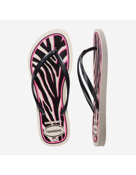 Havaianas Slim Animals Beige/Dark Grey Metallic Σαγιονάρες (4103352-7018)