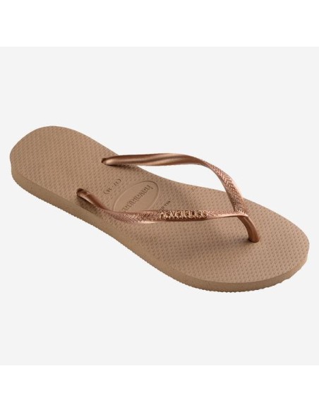 Havaianas Slim Logo Metallic Rose Gold Σαγιονάρες (4119875-3581)