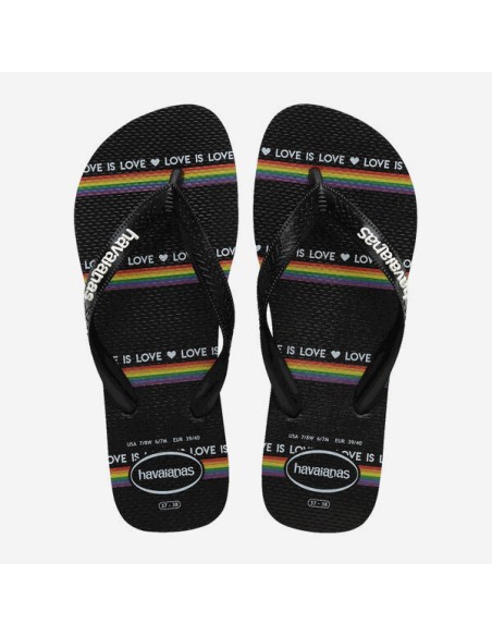 Havaianas Top Pride Black/Black/White Σαγιονάρες (4146673-4058)