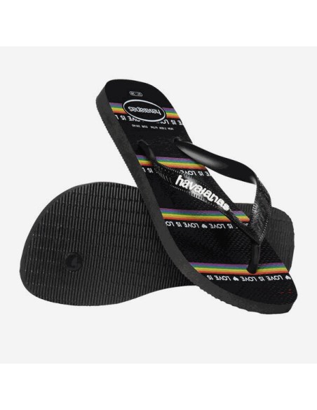 Havaianas Top Pride Black/Black/White Σαγιονάρες (4146673-4058)