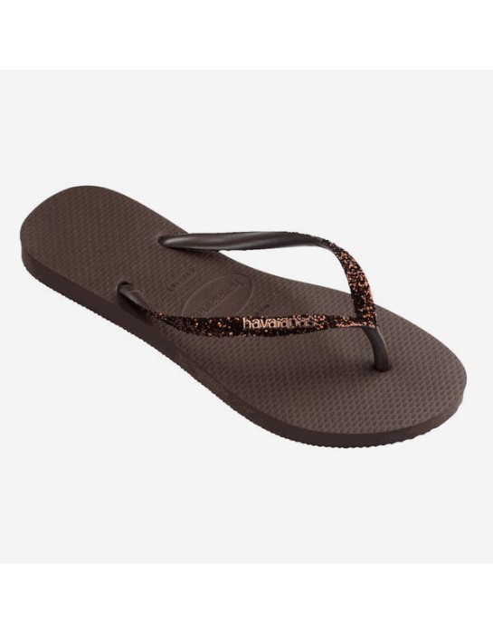 Havaianas Slim Glitter II Dark Brown...
