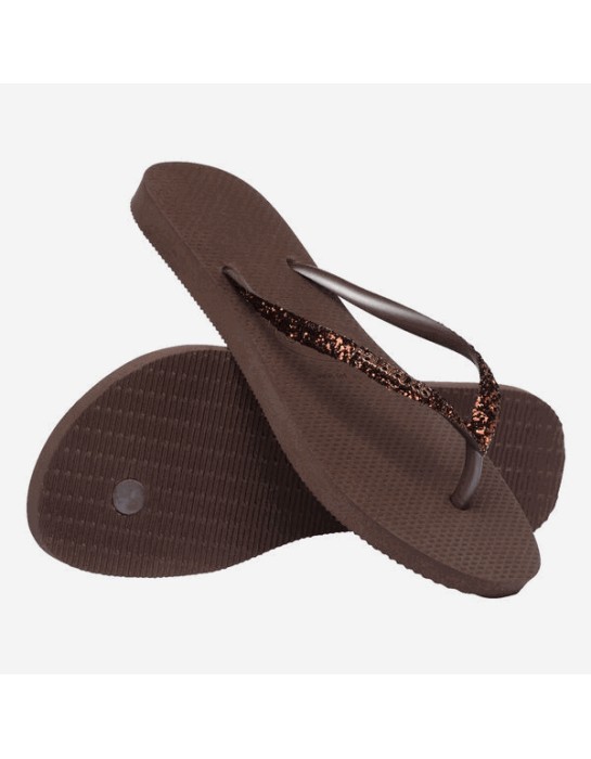 Havaianas Slim Glitter II Dark Brown...