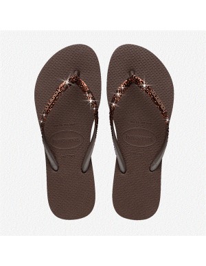 Havaianas Slim Glitter II Dark Brown Σαγιονάρες...