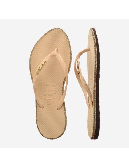 Havaianas Slim Point Glitter Dark Brown/Golden Σαγιονάρες (4150157-1859)