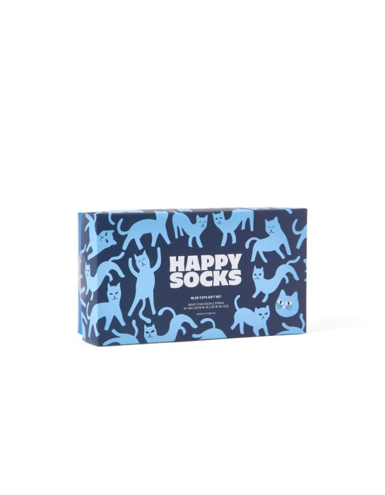 Happy Socks 3-Pack Blue Cats Socks...