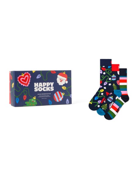 Happy Socks 3-Pack Holiday Ornaments Socks Gift Set Συσκευασία Δώρου (P004655)
