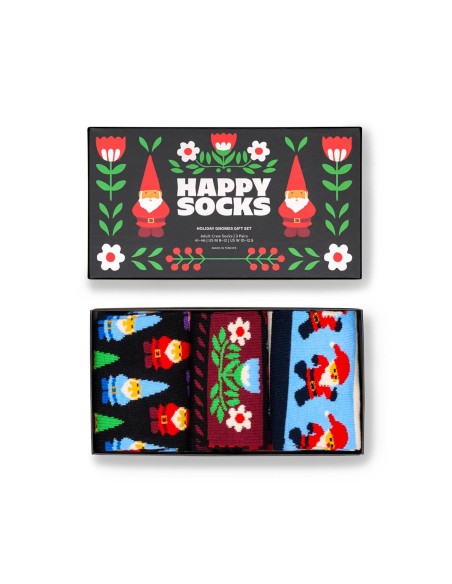 Happy Socks 3-Pack Holiday Gnomes Socks Gift Set Συσκευασία Δώρου (P006053)