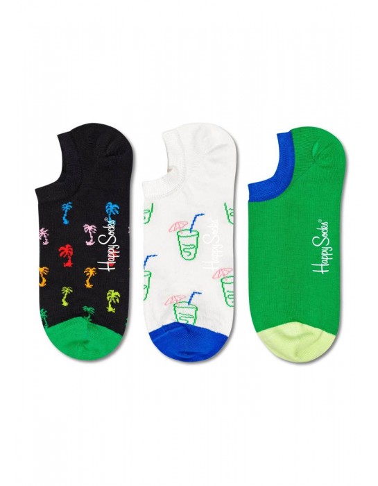 Happy Socks 3-pack Palm No Show Χαμηλές Κάλτσες (PLM39-9300)