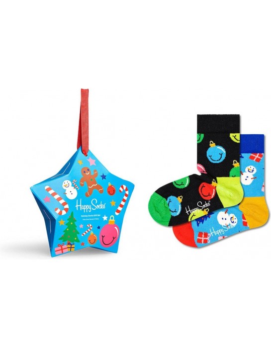 Happy Socks 2-Pack Kids Holiday Socks Gift Set Παιδική Συσκευασία Δώρου (XKHLD02-0200)