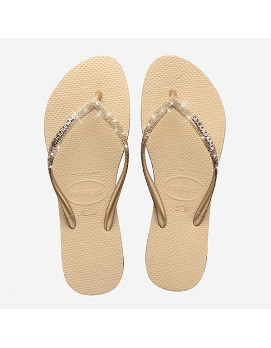 Havaianas Slim Sparkle II Σαγιονάρες σε Χρυσό Χρώμα (4146093-0154)