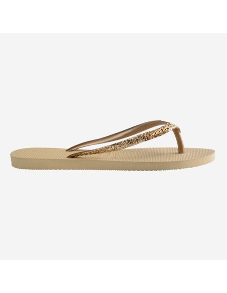 Havaianas Slim Glitter II Σαγιονάρες σε Χρυσό Χρώμα (4146975-0154)