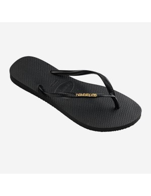 Havaianas Slim Logo Metallic Black/Gold Σαγιονάρες... 2