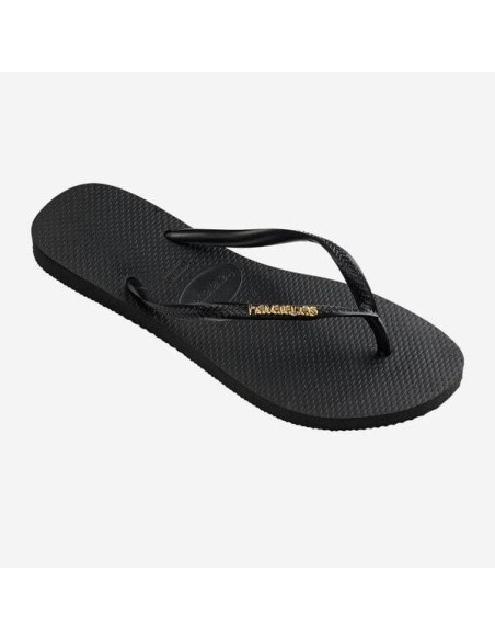 Havaianas Slim Logo Metallic Black/Gold Σαγιονάρες (4119875-1924)