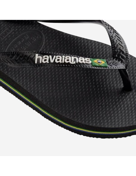 Havaianas Brasil Logo Black/Black Σαγιονάρες (4110850-1069)