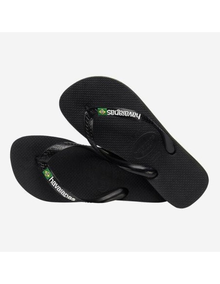 Havaianas Brasil Logo Black/Black Σαγιονάρες (4110850-1069)