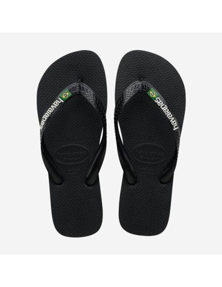 Havaianas Brasil Logo Black/Black Σαγιονάρες (4110850-1069)