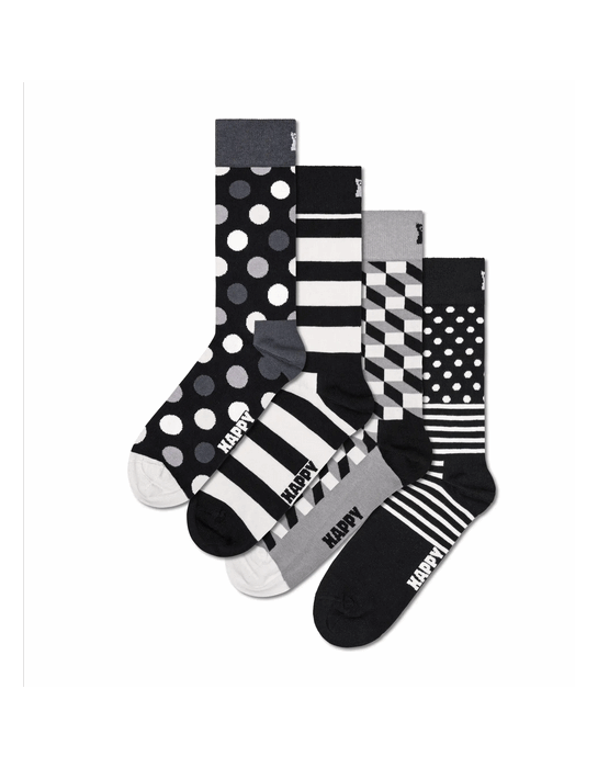Happy Socks 4-Pack Classic Black &...