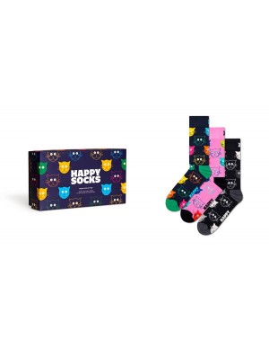 Happy Socks 3-Pack Mixed Cat Socks Gift Set Συσκευασία...