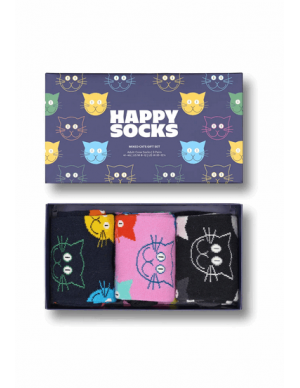 Happy Socks 3-Pack Mixed Cat Socks Gift Set Συσκευασία... 2