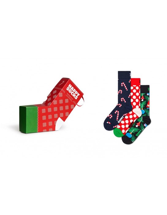 Happy Socks 3-Pack X-Mas Stocking Socks Gift Set Συσκευασία Δώρου (P000327)